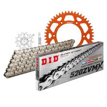 Set di catene DID Alu 520ZVM-X / 118 Serratura a rivetti arancione per KTM EXC RACING SX Racing 200 - 525 ccm Bj. 2000 - 2013