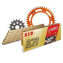 Set di catene DID Alu 520ERT2 / 108 Blocco della clip arancione per KTM LC4 Adventure R EXC Rally 640 ccm Bj. 1997 - 1998