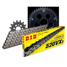 Kit de Corrente DID Stealth Edge 520VX3 / 104 Elo Fechamento Rápido Preto