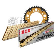 Kit de Corrente e Pinhão DID Stealth 520ZVM-X / 114 Elo Fecho Rápido Dourado