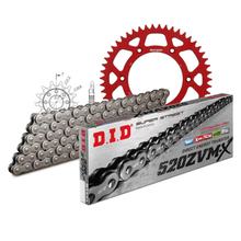 Kit de Corrente DID Alu 520ZVM-X / 114 Elo com Fecho de Nietschloss Vermelho para Honda CRF R, HM CRE F RX CR 250 / 450 ccm Ano 1995 - 2020