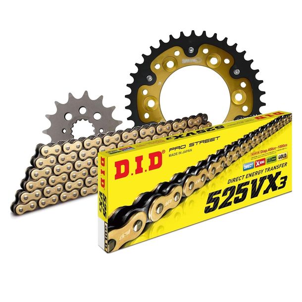 Kettensatz DID Stealth 525VX3 / 102 Endlos gold