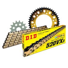 Kit de Corrente DID Stealth 520VX3 / 110 Elos de Fecho Rápido dourado