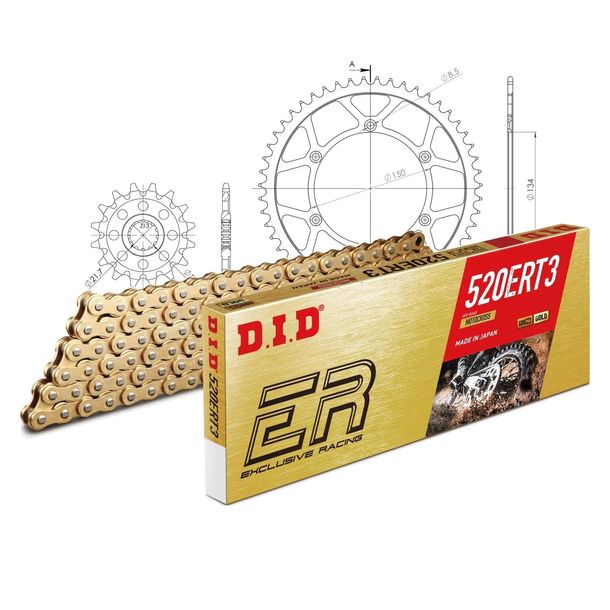 Kettensatz DID Stealth 520ERT2 / 116 Clipschloss gold