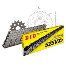 Jeu de chaînes DID Alu 525VX3 / 118 Serrure à rivet noir