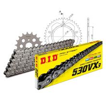 Set di catene DID Alu 530VX3 / 118 Serratura a rivetti nero