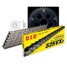 Set di catene DID Stealth Edge 525VX3 / 104 Serratura a rivetti nero