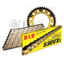 Set di catene DID Stealth 530VX3 / 110 Serratura a rivetti oro