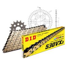 Set di catene DID Stealth 530VX3 / 112 Serratura a rivetti oro