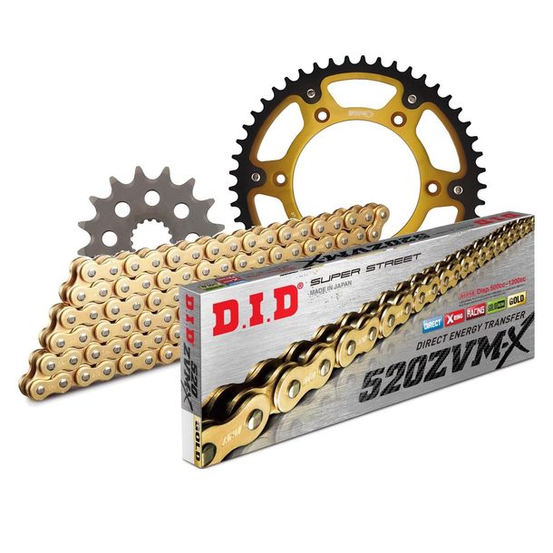 Set di catene DID Stealth 520ZVM-X / 120 Senza fine oro