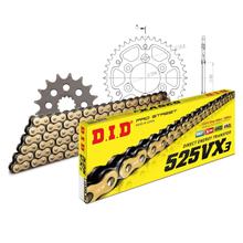 Kettingkit DID Stealth 525VX3 / 112 Nietschloss goud voor Kawasaki Z 1000 ccm Bj. 2003 - 2006