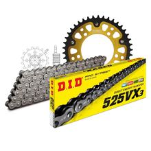 Kit de Corrente DID Stealth 525VX3 / 112 Fecho Nietschloss dourado para Aprilia Caponord ABS ATC Rally 1200 ccm Ano. 2013 - 2017