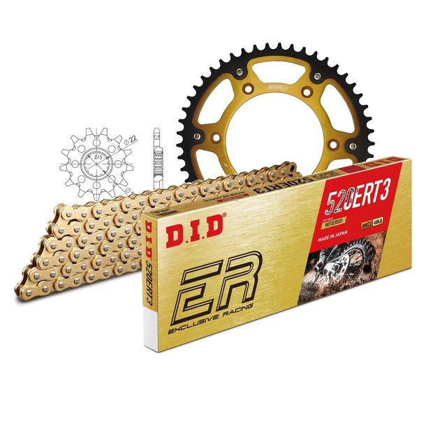 Kettensatz DID Stealth 520ERT2 / 110 Clipschloss gold
