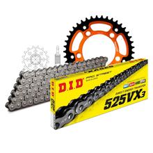 Set di catene DID Stealth 525VX3 / 118 Senza fine arancione