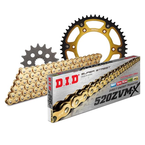 Chain set DID Stealth 520ZVM-X / 106 rivet lock gold