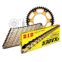 Chain set DID Stealth 530VX3 / 110 rivet lock gold for MuZ / MZ S SF ST 1000 ccm Bj. 2005 - 2008