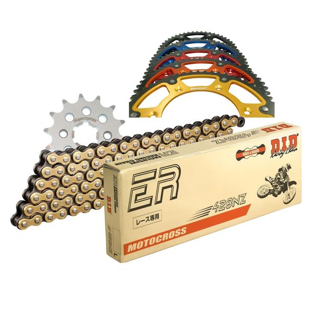 Set di catene DID Stealth 428NZ / 132 Blocco della clip oro