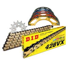 Set di catene DID Stealth 428VX / 132 Serratura a rivetti oro