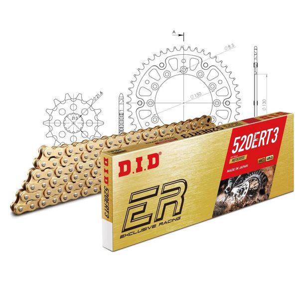 Kettensatz DID Stealth 520ERT2 / 114 Clipschloss gold