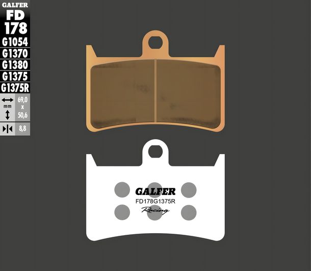 Pastillas de freno Galfer FD178G1375R Metal sinterizado Racing SPORT
