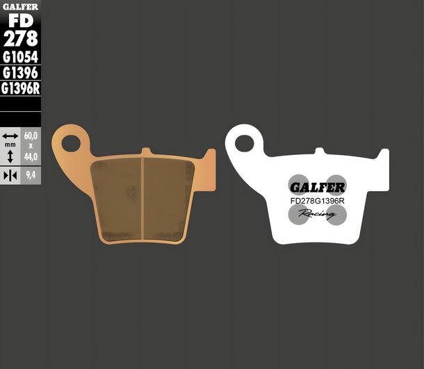 Pastiglie dei freni Galfer FD278G1396R Metallo sinterizzato Racing OFFROAD