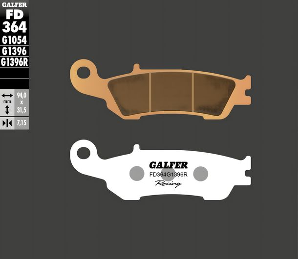 Pastillas de freno Galfer FD364G1396R Metal sinterizado Racing OFFROAD