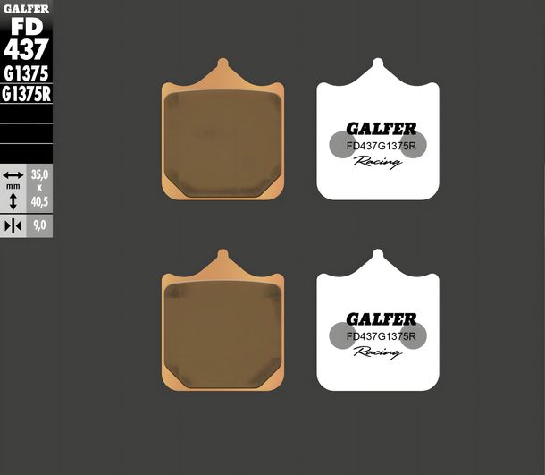 Pastillas de freno Galfer FD437G1375R Metal sinterizado Racing SPORT
