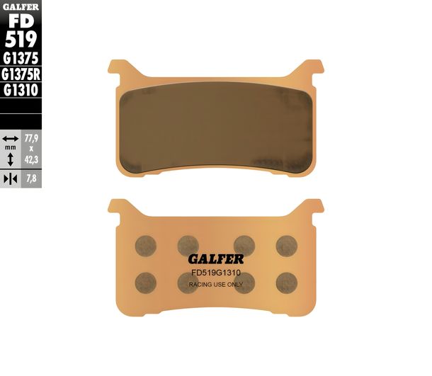 Remblokken Galfer FD519G1310 Gesinterd metaal Racing