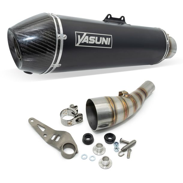 Yasuni Black Edition Carbon exhaust system with approval for Yamaha YP X-Max VP X-City R, MBK Skycruiser Evolis i ABS 250 ccm