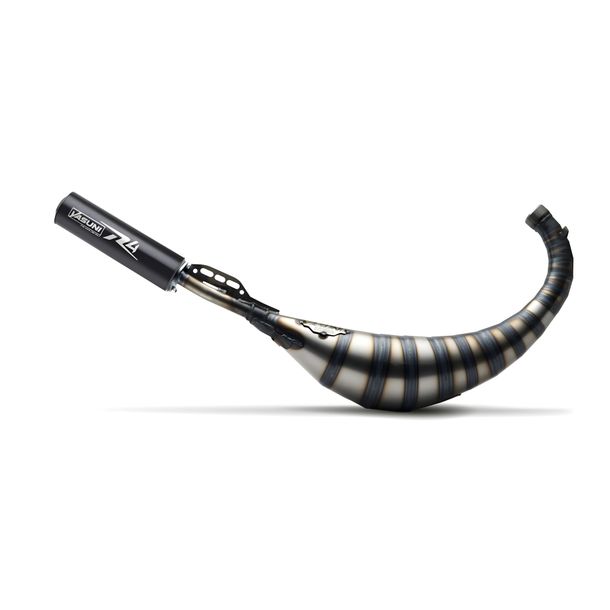 Yasuni Carrera R4 uitlaatsysteem zwart voor Minarelli AM6, Rieju MRT, CPI Supermoto MRX Supercross RRRX Malaguti XSM Motorhispania Furia SM Tango RYZ