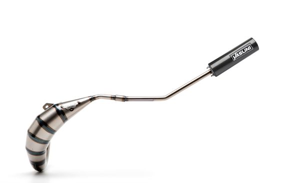 Yasuni Cross HM carbon uitlaatsysteem met goedkeuring voor Aprilia SX, Derbi Senda SM DRD X-Treme Pro Racing RX R X-Race Gilera RCR SMT Ltd Edition 50 cc