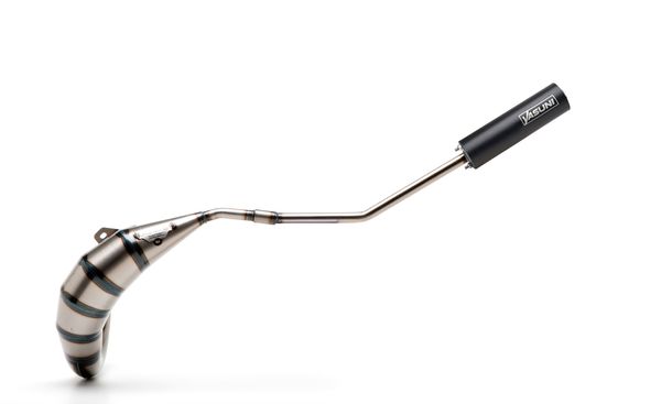 Yasuni Cross HM uitlaatsysteem zwart met goedkeuring voor Aprilia SX, Derbi Senda SM DRD X-Treme Pro Racing RX R X-Race Gilera RCR SMT Ltd Edition 50 cc
