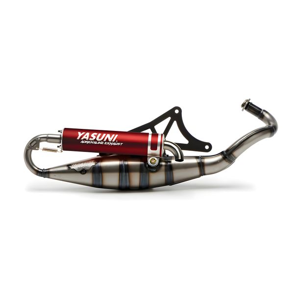 Yasuni Scooter R red exhaust system with approval for Gilera DNA, Piaggio Diesis Zip Fast Rider Quartz Derbi Boulevard GP1 Ice NTT Storm SP H2O Revolution
