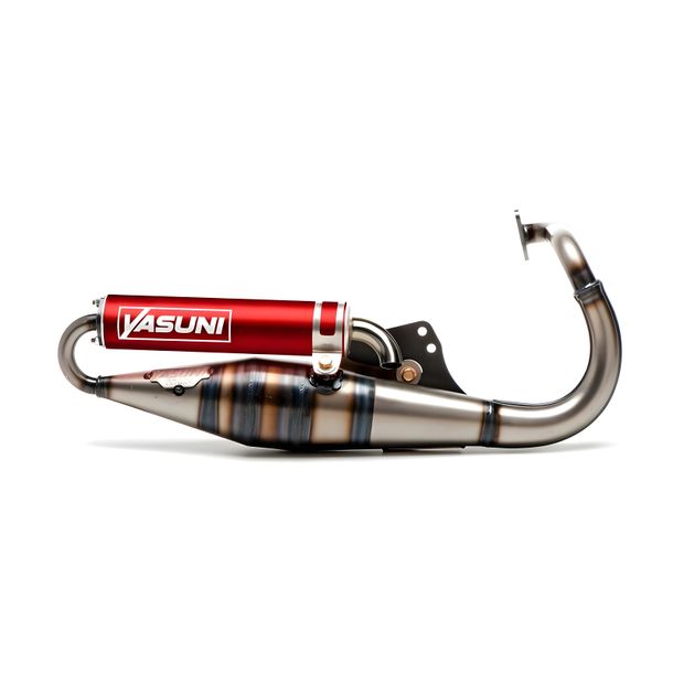 Auspuffanlage Yasuni Scooter Z mit Zulassung, rot für Peugeot Vivacity SV GEO Elyseo Elystar TSDI Buxy Speedake Squab Metal-X Zenith TKR Furious Trekker