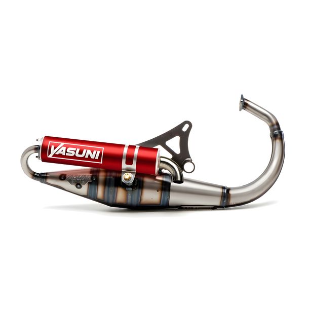 Auspuffanlage Yasuni Scooter Z mit Zulassung, rot für Peugeot Vivacity SV GEO Elyseo Elystar TSDI Buxy Speedake Squab Metal-X Zenith TKR Furious Trekker