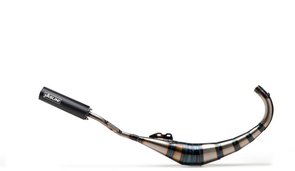 Yasuni R2 uitlaatsysteem zwart met goedkeuring voor Aprilia RS, MBK X-Power Malaguti XSM Motorhispania RX XTM Drakon Naked Tuono 50 cc