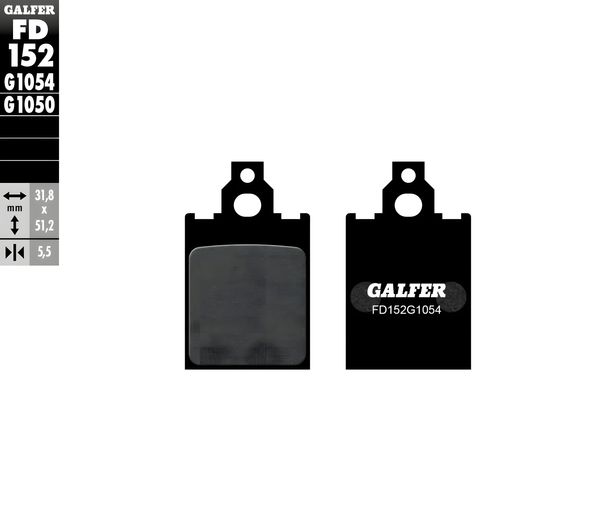 Pastillas de freno Galfer FD152G1054 Semimetálico delantero para LML Star Automatica, Piaggio Skipper 150 / 200 ccm