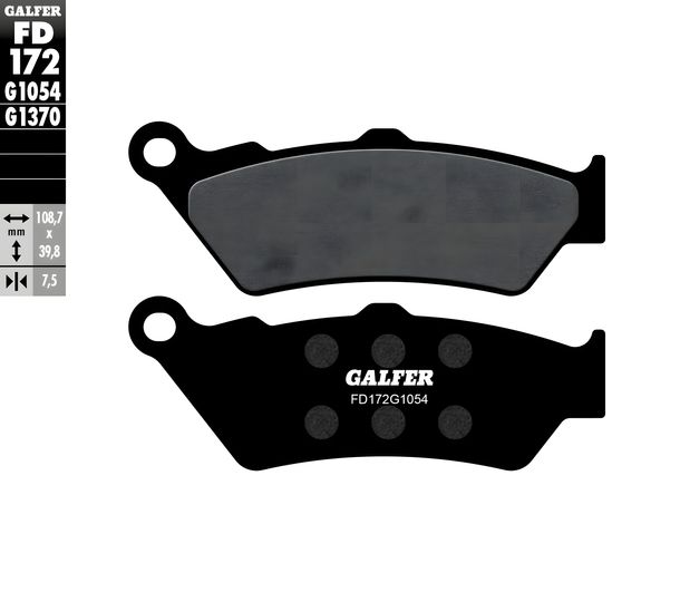 Remblokken Galfer FD172G1054 Halfmetaal voor, BMW G X Country, Harley Davidson Street XG Honda FX Vigor Royal Enfield Continental GT EFI SWM Silver Vase