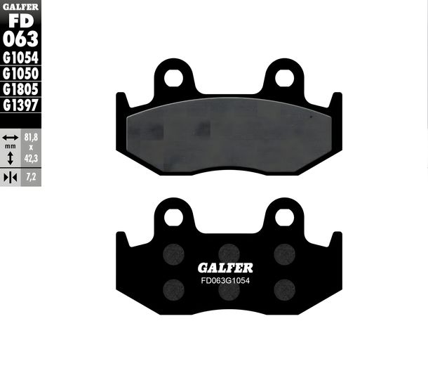 Remblokken Galfer FD063G1054 Halfmetaal voor, Honda CR R XL RD LC XR 125 - 600 ccm Jaar 1982 - 1988