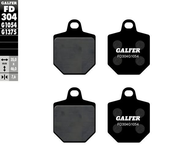 Remblokken Galfer FD304G1054 Halfmetaal voor, HM CRE 2 Motard X, KTM SMR Racing Supermoto SX 4 Derapage RR CRM F Competition 50 - 570 ccm