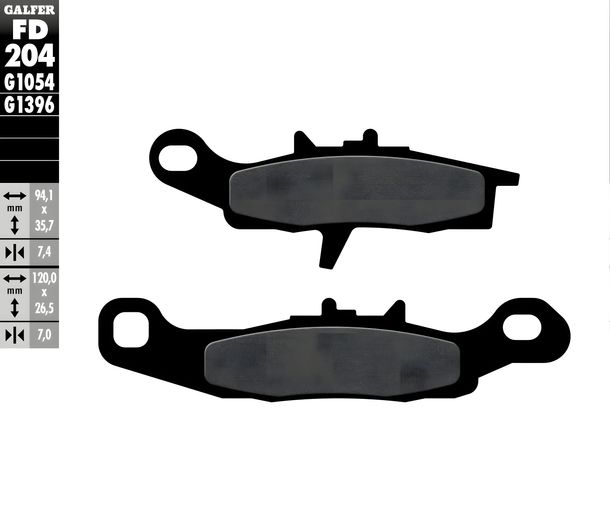 Remblokken Galfer FD204G1054 Halfmetaal voor, Kawasaki KL KX 80 - 250 ccm Jaar 1997 - 2021