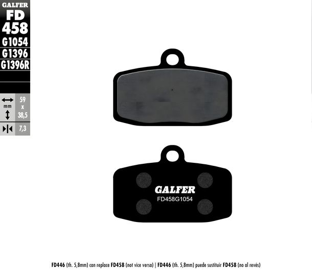 Brake pads Galfer FD458G1054 Semi-metal front for Husqvarna TC, KTM SX 85 / 150 ccm Year 2012 - 2023