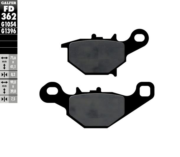 Remblokken Galfer FD362G1054 Halfmetaal voor, Suzuki RM L 85 ccm Jaar 2005 - 2015