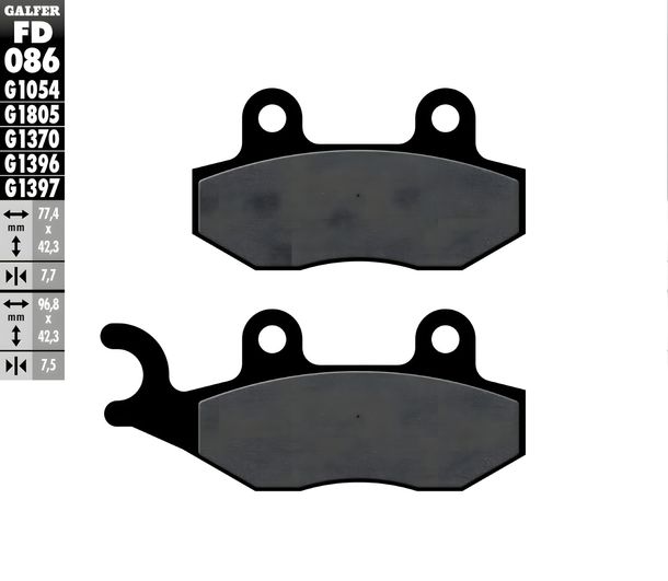 Bremsbeläge Galfer FD086G1054 Semi-Metall vorne für Husqvarna CR 2 WR, Hyosung GV Aguila Classic Kawasaki KLR 6 KX Suzuki DR 3 S SH SE RM Yamaha YZ
