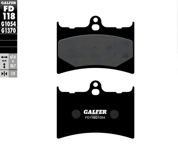 Pastillas de freno Galfer FD118G1054 Semimetálico delantero para Aprilia AF 1 Replica Tuono Pegaso Kat. RS Extrema 125 ccm Año 1989 - 2007