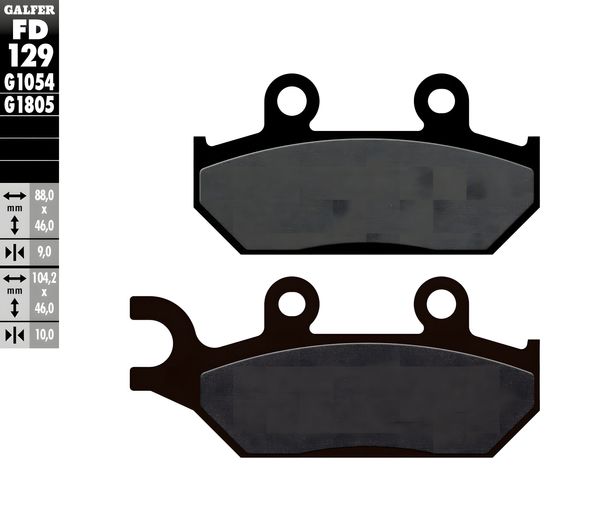 Pastillas de freno Galfer FD129G1054 Semimetálico delantero para Yamaha XT Z Tenere E 600 / 660 ccm Año 1990 - 2003