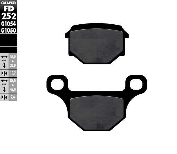 Remblokken Galfer FD252G1054 Halfmetaal voor, Mash Scambler Seventy Dirt Track Fifty 50 / 125 ccm