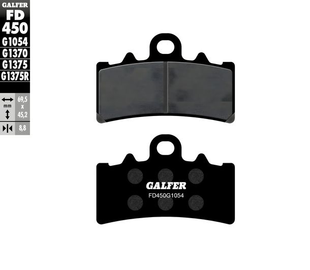 Brake pads Galfer FD450G1054 Semi-metal front for Fantic Motor Caballero Flat Track Scrambler, BMW G R GS 125 - 500 ccm Year 2016 - 2025