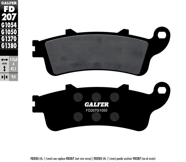 Bremsbeläge Galfer FD207G1050 Semi-Metall SCOOTER vorne für Honda FES Pantheon 125 ccm