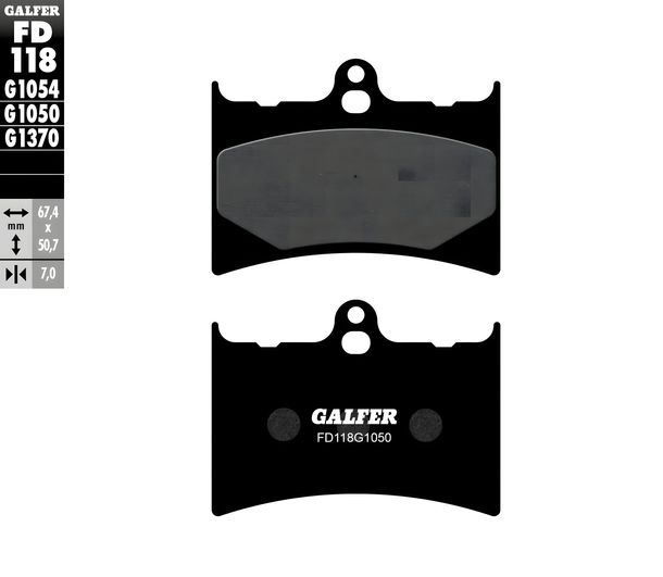 Brake pads Galfer FD118G1050 Semi-metal SCOOTER front for Aprilia AF 1 Replica Europa Tuono Pegaso Kat., Cagiva Prima 3-6V RS Extrema 50 / 125 ccm Year 1989 - 2007